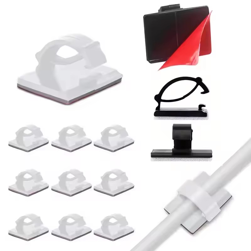 Car Organizer - Zelfklevende autokabel-opladerklem, draadkabelclip, wandklemhouder, datakabeloproller, bevestigingsmiddel,