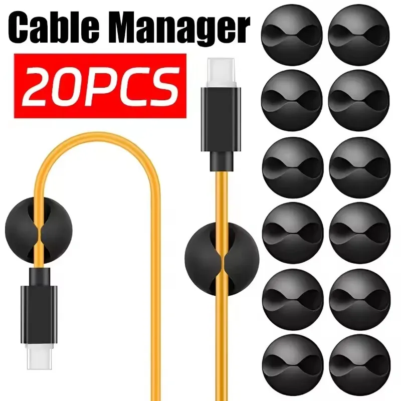Car Cable Organizer - Desktop kabelclips, draagbare kabelmanagement met kleefstrips,