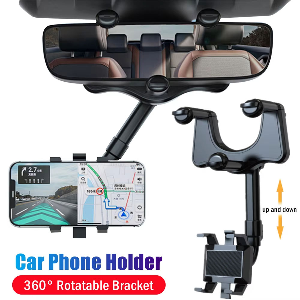 Car Mirror - Verstelbare auto-achteruitkijkspiegel telefoonhouder 360° ° Intrekbare