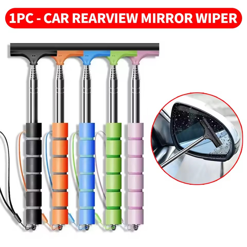 Car Mirror - Achteruitkijkspiegel Ruitenwisser Intrekbare draagbare rubberen wisser