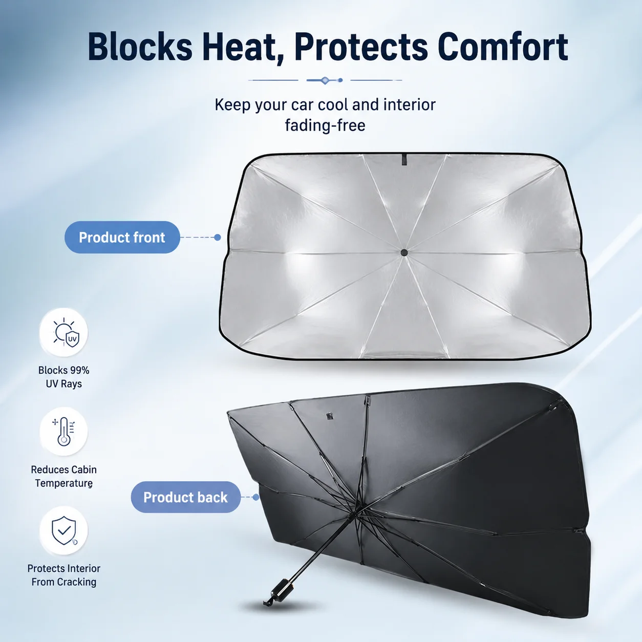 Windshield Sun Shade - 1PC Opvouwbare Auto Voorruit Zonnescherm Paraplu