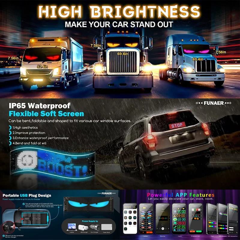 Led-display Truck Eye Autobord - Car Led Light recensie en prijs