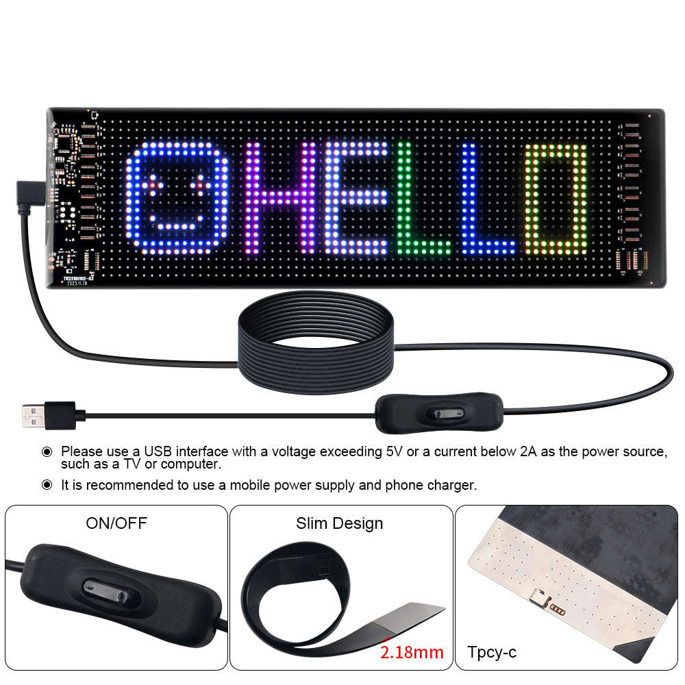 LED Matrix Pixel Panel Scrolle - Car Led Light recensie en prijs